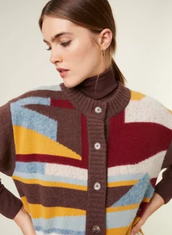 Maison Montagut Vestes Et Gilets>Veste Boutonnee En Melange De Laine - Gloria Marron Fonce