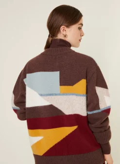 Maison Montagut Vestes Et Gilets>Veste Boutonnee En Melange De Laine - Gloria Marron Fonce