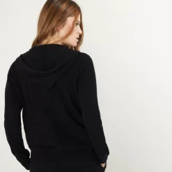 Maison Montagut Vestes Et Gilets>Veste En Cachemire Zippee A Capuche - Bambou