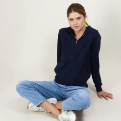 Maison Montagut Vestes Et Gilets>Veste En Cachemire Zippee A Capuche - Bambou