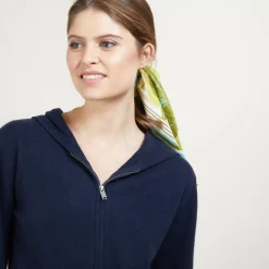 Maison Montagut Vestes Et Gilets>Veste En Cachemire Zippee A Capuche - Bambou