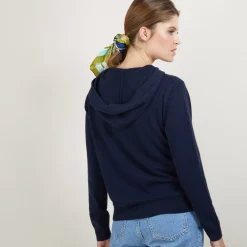 Maison Montagut Vestes Et Gilets>Veste En Cachemire Zippee A Capuche - Bambou