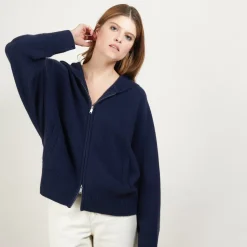 Maison Montagut Vestes Et Gilets>Veste Zippee A Capuche En Cachemire - Gabin