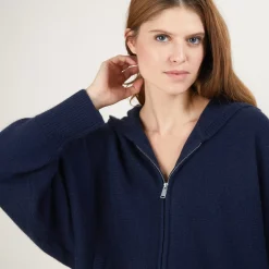 Maison Montagut Vestes Et Gilets>Veste Zippee A Capuche En Cachemire - Gabin