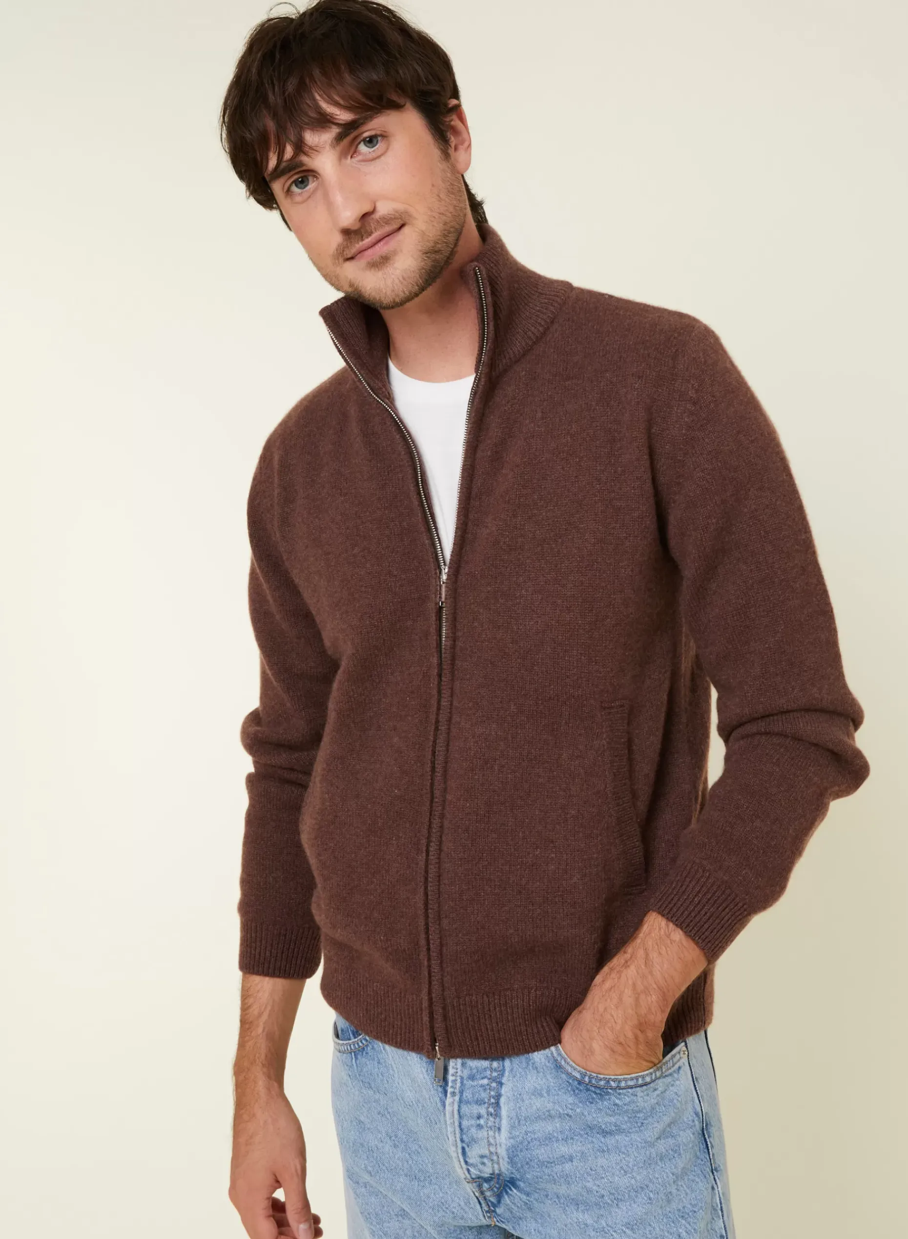 Maison Montagut Vestes Et Gilets>Veste Zippee A Poches En Cachemire 4 Fils - Balthazar