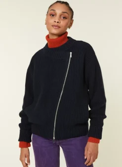 Maison Montagut Vestes Et Gilets>Veste Zippee Col Rond En Laine Et Cachemire - Gwenn