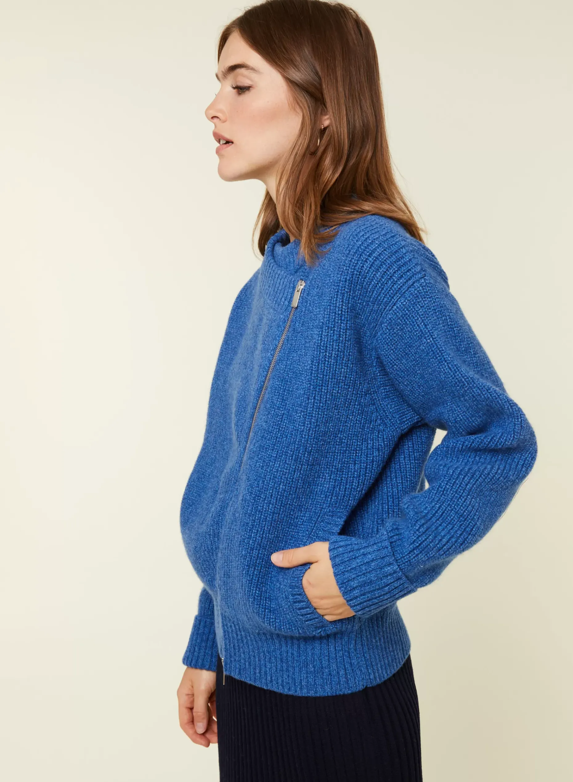 Maison Montagut Vestes Et Gilets>Veste Zippee Col Rond En Laine Et Cachemire - Gwenn