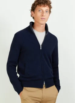 Maison Montagut Vestes Et Gilets>Veste Zippee En Cachemire 4 Fils - Balthazar