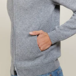 Maison Montagut Vestes Et Gilets>Veste Zippee En Cachemire 4 Fils - Balthazar