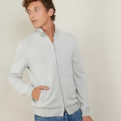 Maison Montagut Vestes Et Gilets>Veste Zippee En Cachemire 4 Fils - Balthazar