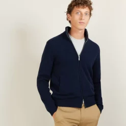 Maison Montagut Vestes Et Gilets>Veste Zippee En Cachemire 4 Fils - Balthazar