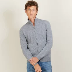 Maison Montagut Vestes Et Gilets>Veste Zippee En Cachemire 4 Fils - Balthazar