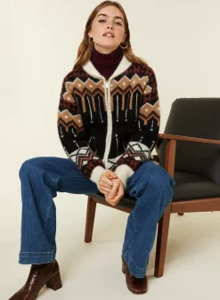 Maison Montagut Vestes Et Gilets>Veste Zippee Mi-Longue A Poches En Mohair - Goia Noir