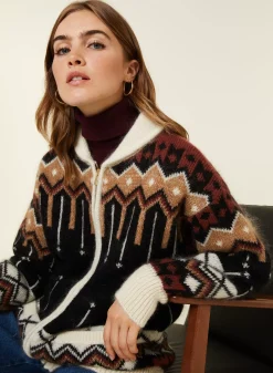 Maison Montagut Vestes Et Gilets>Veste Zippee Mi-Longue A Poches En Mohair - Goia Noir