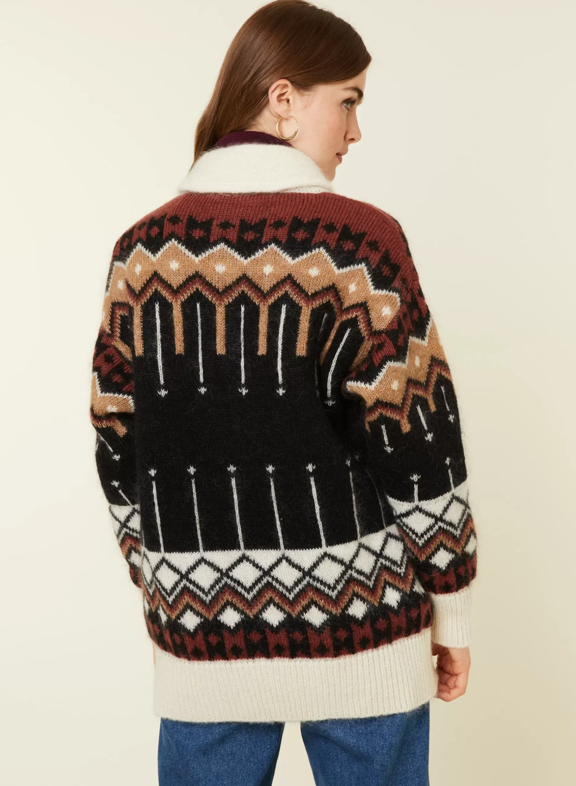 Maison Montagut Vestes Et Gilets>Veste Zippee Mi-Longue A Poches En Mohair - Goia Noir
