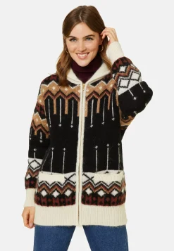 Maison Montagut Vestes Et Gilets>Veste Zippee Mi-Longue A Poches En Mohair - Goia Noir